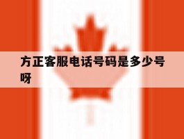 关于方正客服电话号码是多少号呀的信息