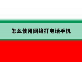 怎么使用网络打电话手机