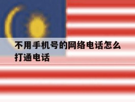 不用手机号的网络电话怎么打通电话