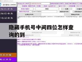 隐藏手机号中间四位怎样查询的到