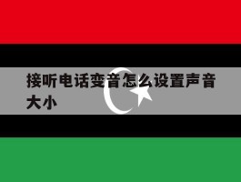 接听电话变音怎么设置声音大小