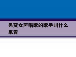 男变女声唱歌的歌手叫什么来着