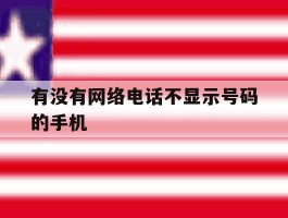 有没有网络电话不显示号码的手机