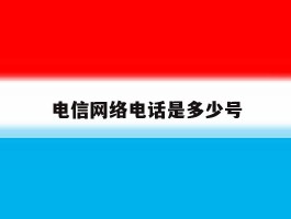 电信网络电话是多少号