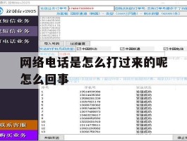 关于网络电话是怎么打过来的呢怎么回事的信息