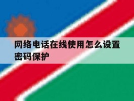 网络电话在线使用怎么设置密码保护