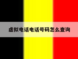 虚拟电话电话号码怎么查询