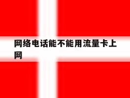 网络电话能不能用流量卡上网