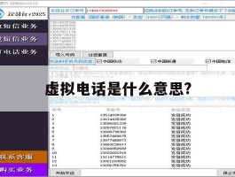 包含虚拟电话是什么意思?的词条