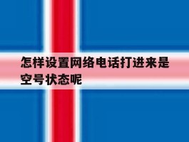 怎样设置网络电话打进来是空号状态呢