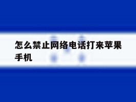 怎么禁止网络电话打来苹果手机