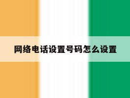网络电话设置号码怎么设置