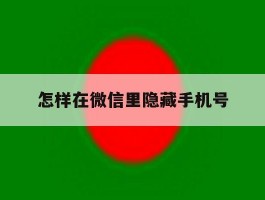 怎样在微信里隐藏手机号