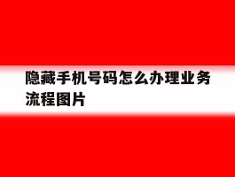 包含隐藏手机号码怎么办理业务流程图片的词条