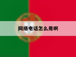 网络电话怎么用啊