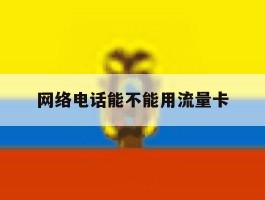网络电话能不能用流量卡