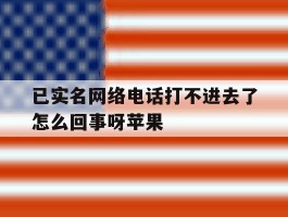 已实名网络电话打不进去了怎么回事呀苹果