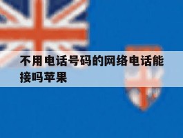 不用电话号码的网络电话能接吗苹果
