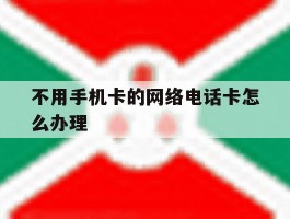 不用手机卡的网络电话卡怎么办理