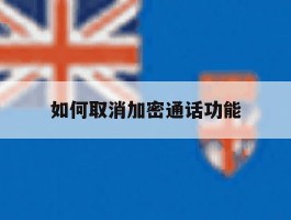 如何取消加密通话功能
