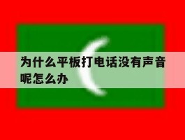 为什么平板打电话没有声音呢怎么办