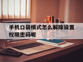 手机口袋模式怎么解除设置权限密码呢