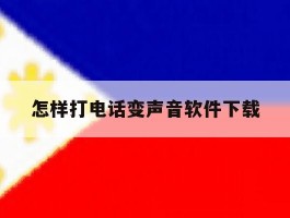 怎样打电话变声音软件下载
