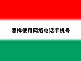 怎样使用网络电话手机号