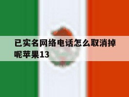 已实名网络电话怎么取消掉呢苹果13