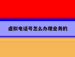 虚拟电话号怎么办理业务的