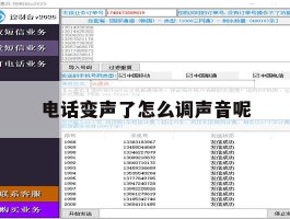 电话变声了怎么调声音呢