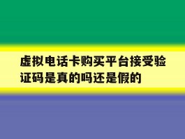 包含虚拟电话卡购买平台接受验证码是真的吗还是假的的词条