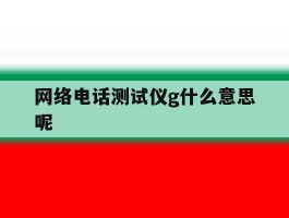 网络电话测试仪g什么意思呢的简单介绍