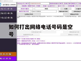 如何打出网络电话号码是空号