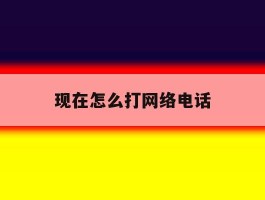 现在怎么打网络电话