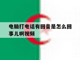 电脑打电话有回音是怎么回事儿啊视频