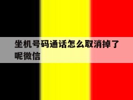 坐机号码通话怎么取消掉了呢微信