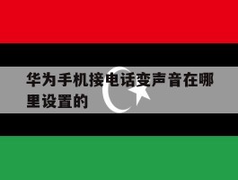 华为手机接电话变声音在哪里设置的