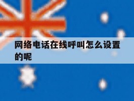 网络电话在线呼叫怎么设置的呢