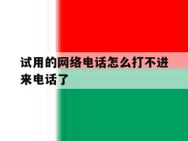 试用的网络电话怎么打不进来电话了