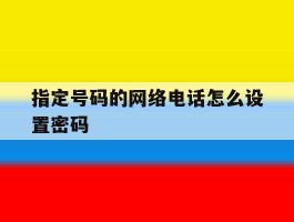 指定号码的网络电话怎么设置密码