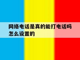 网络电话是真的能打电话吗怎么设置的