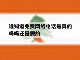 谁知道免费网络电话是真的吗吗还是假的