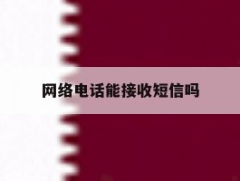 网络电话能接收短信吗