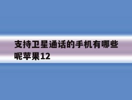 包含支持卫星通话的手机有哪些呢苹果12的词条