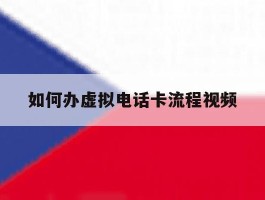 如何办虚拟电话卡流程视频