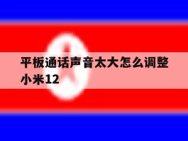 平板通话声音太大怎么调整小米12的简单介绍