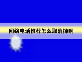 网络电话推荐怎么取消掉啊