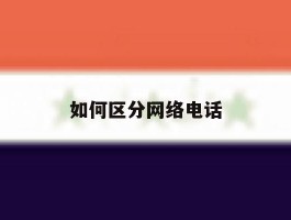 如何区分网络电话