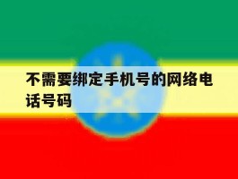 不需要绑定手机号的网络电话号码
